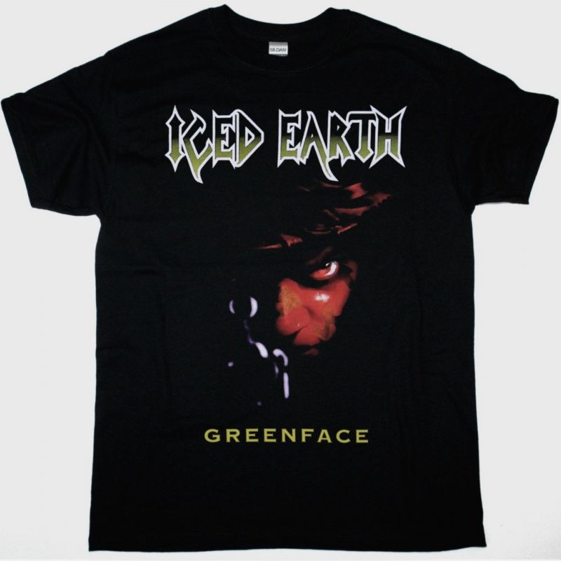ICED EARTH GREENFACE NEW BLACK T-SHIRT