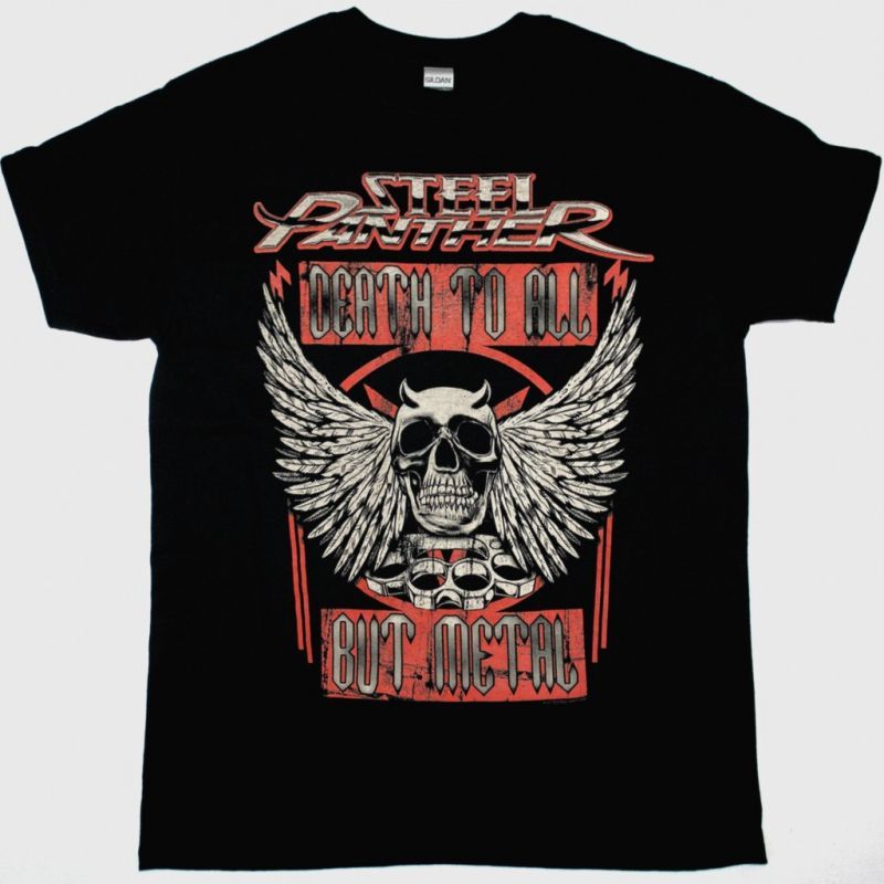 STEEL PANTHER DEATH TO ALL BUT METAL NEW BLACK T-SHIRT