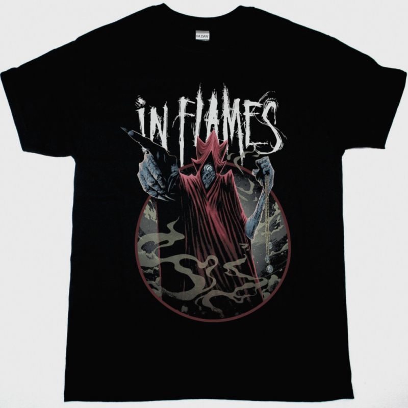 IN FLAMES TIME JESTER NEW BLACK T-SHIRT