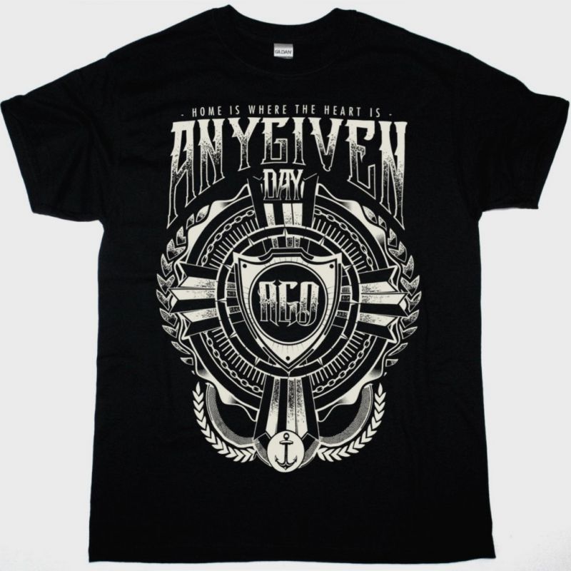 ANY GIVEN DAY HOME IS WHERE THE HEART IS NEW BLACK T-SHIRT