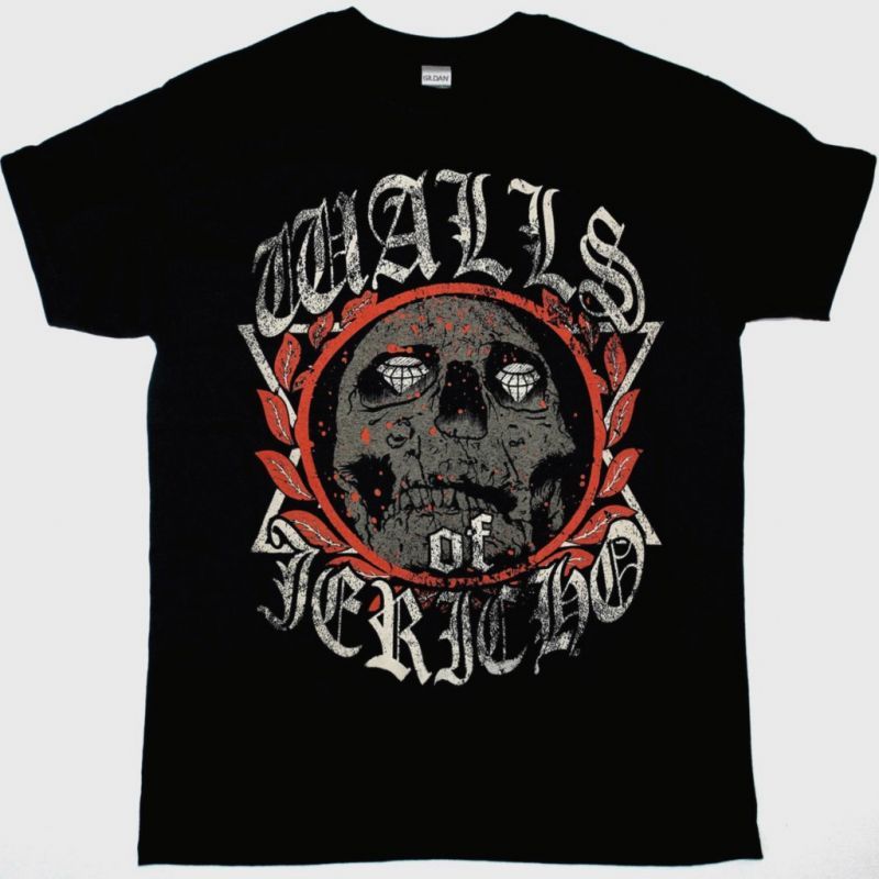 WALLS OF JERICHO SKULL SHIRT NEW BLACK T-SHIRT
