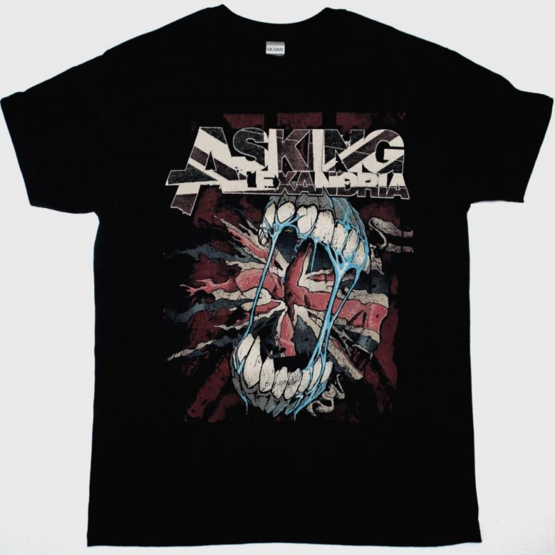 ASKING ALEXANDRIA UNION JACK NEW BLACK T-SHIRT