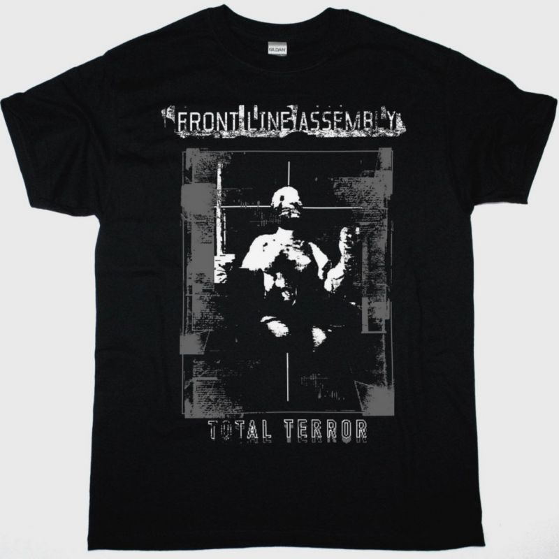 FRONT LINE ASSEMBLY TOTAL TERROR  2022 US TOUR NEW BLACK T-SHIRT