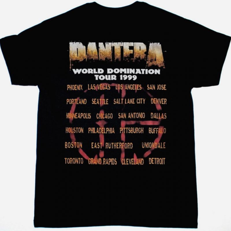 PANTERA WORLD DOMINATION TOUR NEW BLACK T-SHIRT
