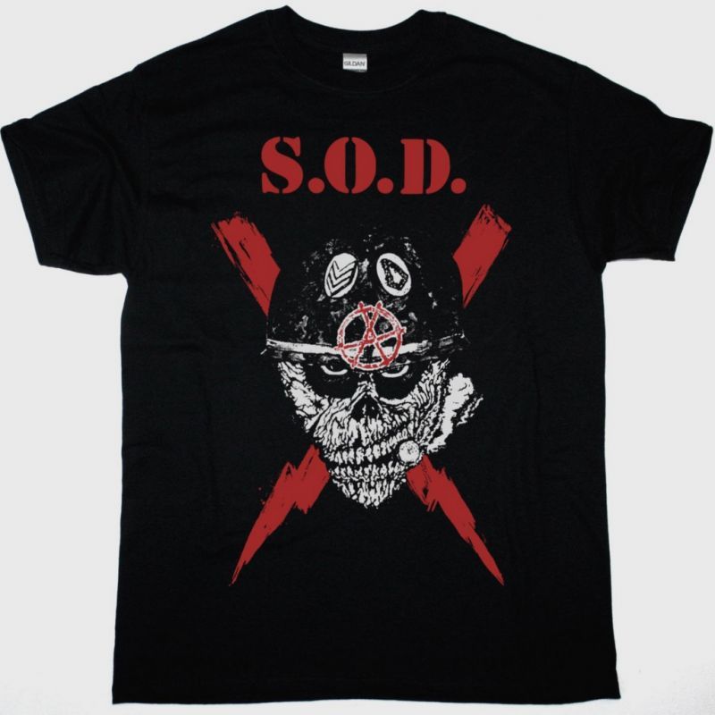 S.O.D. STORMTROOPERS OF DEATH SCRAWLED LIGHTNING NEW BLACK T-SHIRT