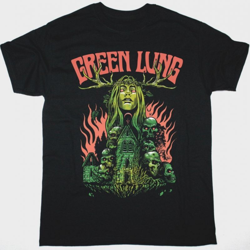 GREEN LUNG THE FOREST CHURCH NEW BLACK T-SHIRT