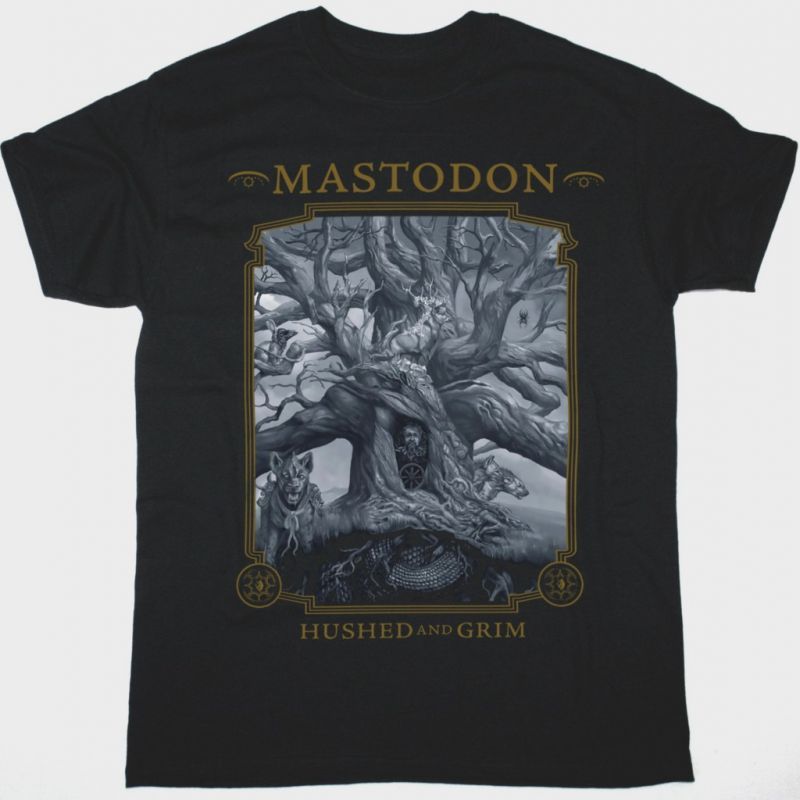 MASTODON HUSHED AND GRIM NEW BLACK T-SHIRT