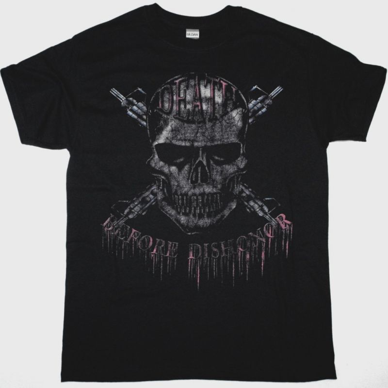 DEATH BEFORE DISHONOR SKULL NEW BLACK T-SHIRT