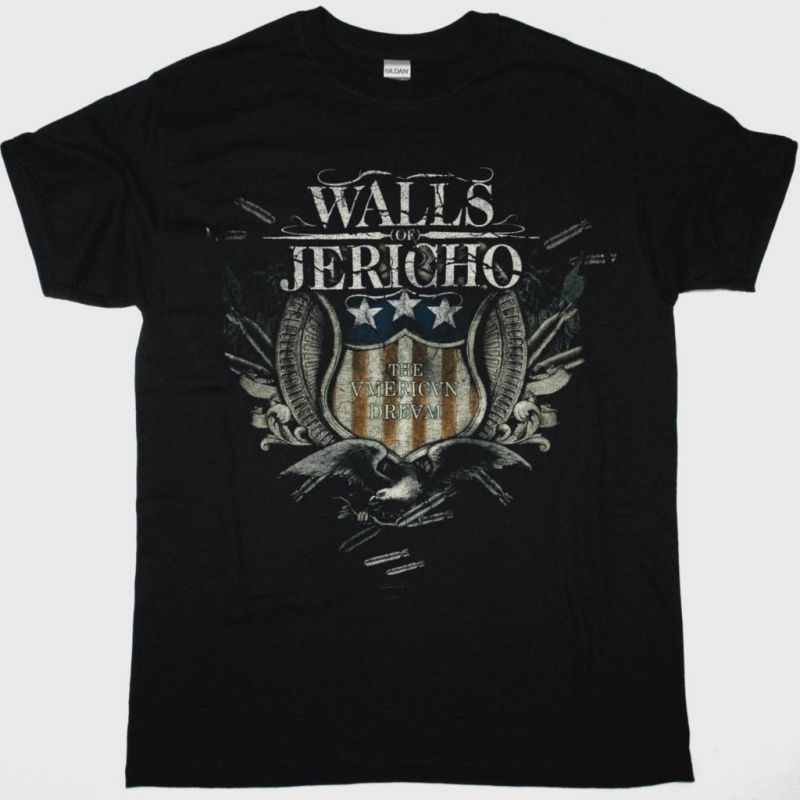 WALLS OF JERICHO THE AMERICAN DREAM NEW BLACK T-SHIRT