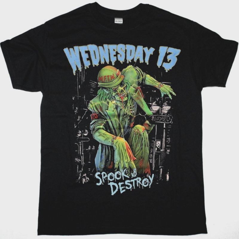 WEDNESDAY 13 SPOOK AND DESTROY WORLD TOUR NEW BLACK T-SHIRT
