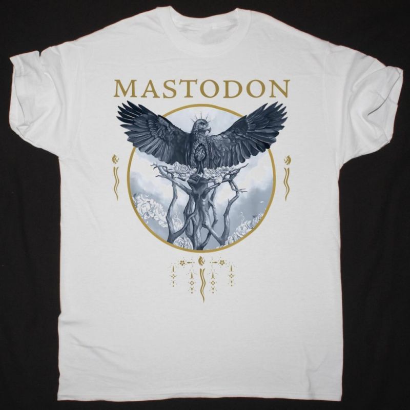 MASTODON HUSHED AND GRIM EAGLE NEW WHITE T-SHIRT