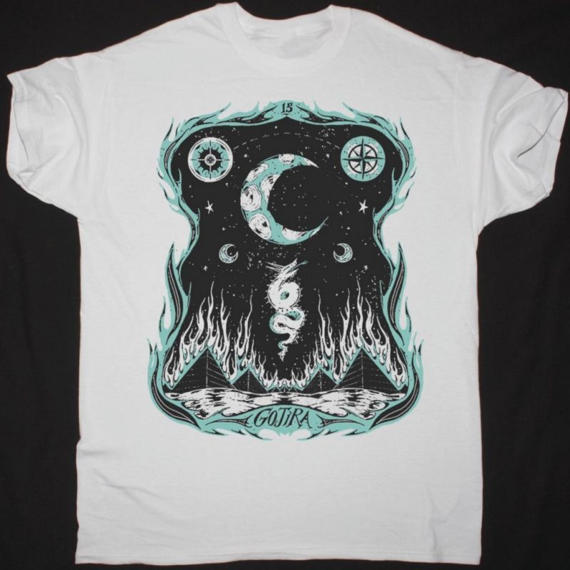 GOJIRA DRAGONS DWELL NEW WHITE T SHIRT