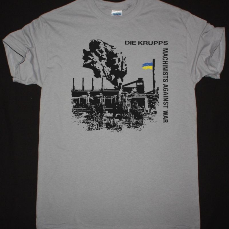 DIE KRUPPS MACHINISTS AGAINST WAR NEW LIGHT GREY T-SHIRT