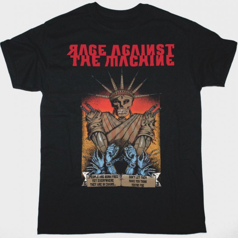 RAGE AGAINST THE MACHINE PEOPLE ARE BORN FREE NEW BLACK T-SHIRT