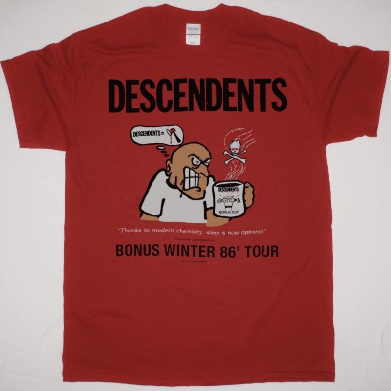 DESCENDENTS BONUS WINTER 86 TOUR NEW RED T SHIRT