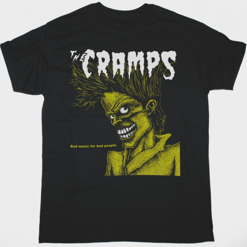 THE CRAMPS BAD MUSIC FOR BAD PEOPLE NEW BLACK T SHIRT