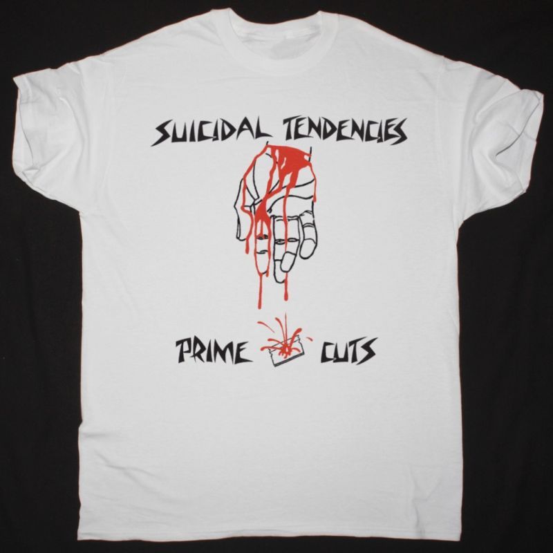 SUICIDAL TENDENCIES PRIME CUTS NEW WHITE T-SHIRT