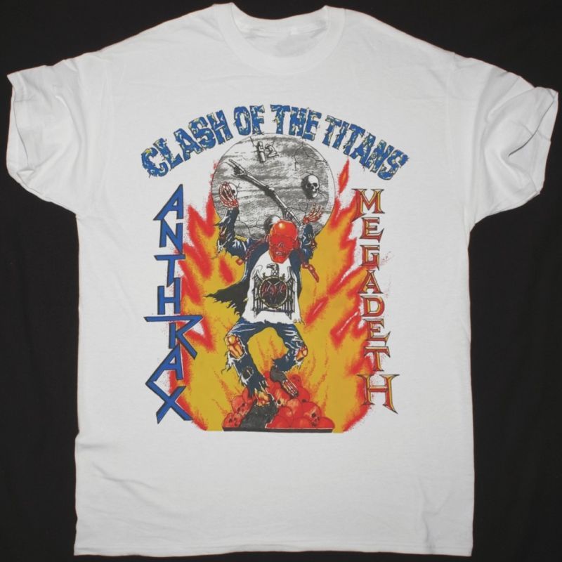 CLASH OF THE TITANS TOUR NEW WHITE T SHIRT
