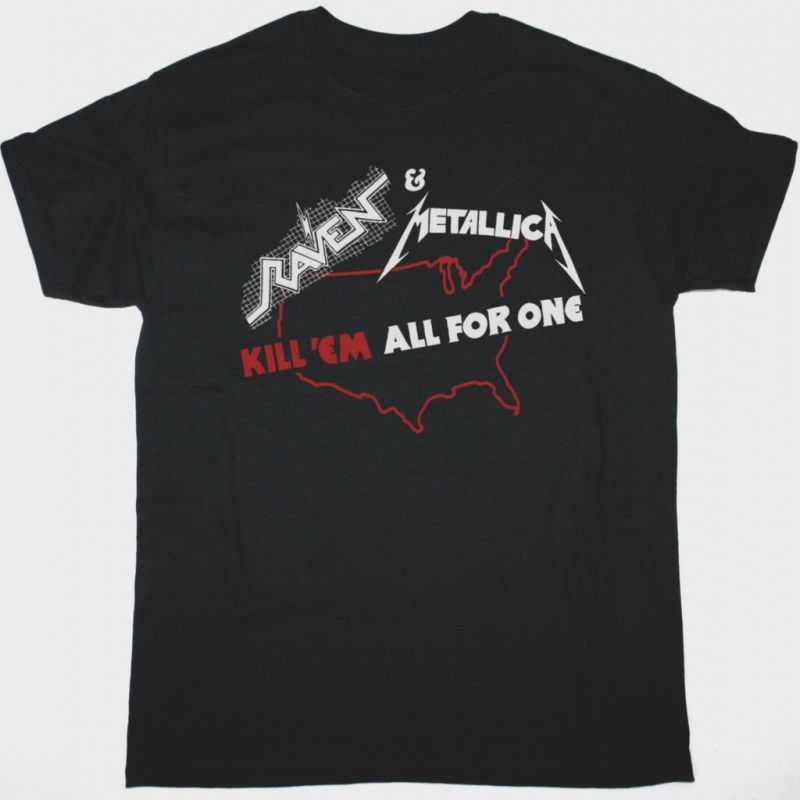 METALLICA & RAVEN KILL EM ALL FOR ONE TOUR NEW BLACK T-SHIRT