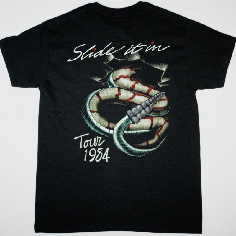 WHITESNAKE SLIDE IT IN TOUR 1984 NEW BLACK T-SHIRT