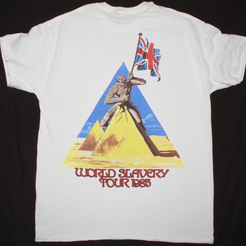 IRON MAIDEN WORLD SLAVERY TOUR 1985 NEW WHITE T-SHIRT