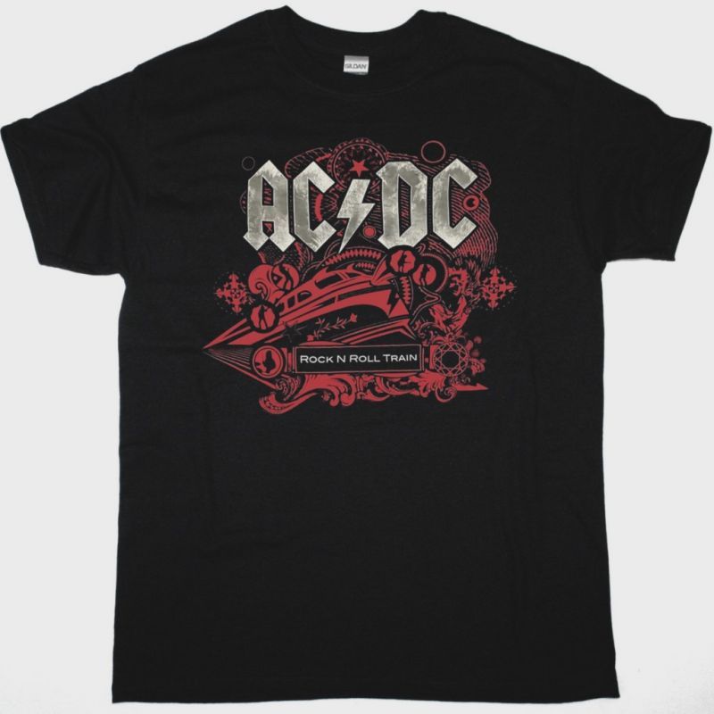 AC DC ROCK N ROLL TRAIN TOUR 2009 AC/DC NEW BLACK T-SHIRT