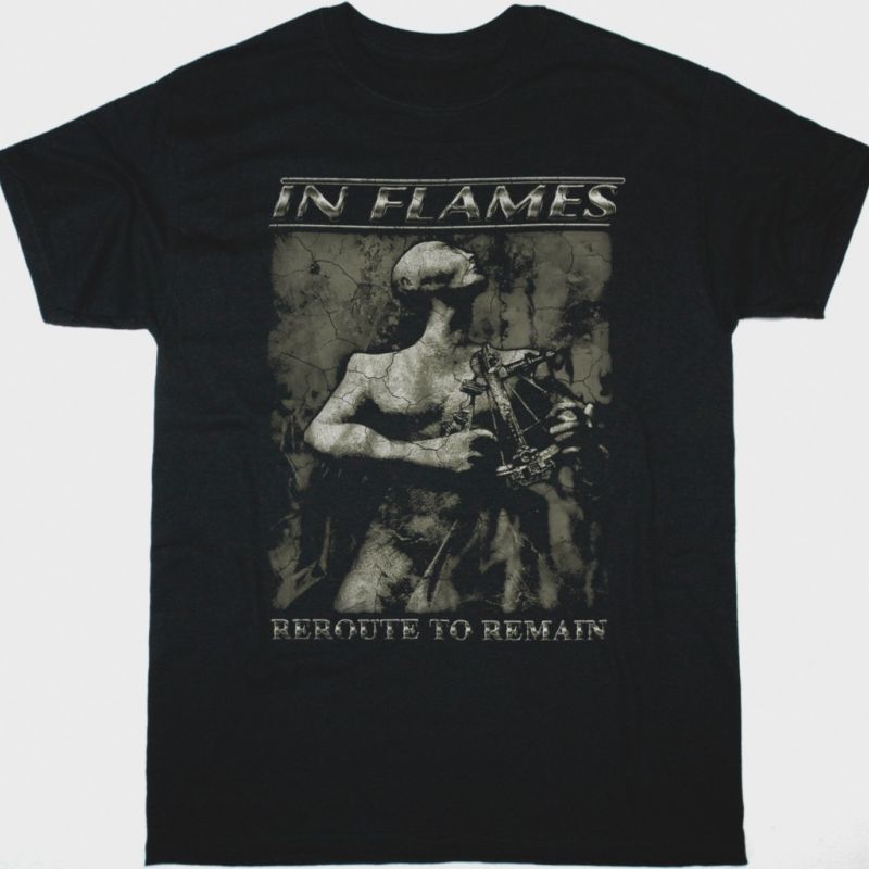 IN FLAMES REROUTE TO REMAIN NEW BLACK T-SHIRT