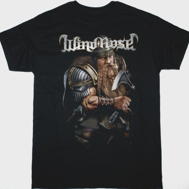 WIND ROSE DWARF NEW BLACK T SHIRT