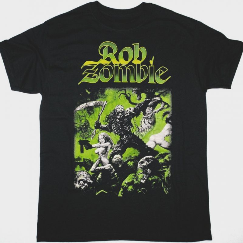 ROB ZOMBIE UNDEAD BARBARIAN NEW BLACK T SHIRT