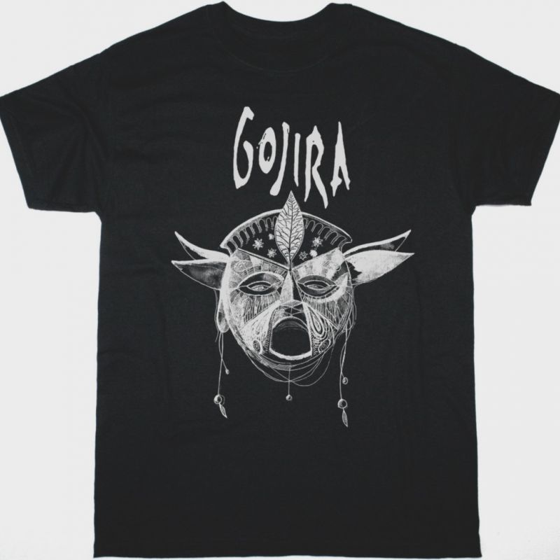 GOJIRA MASK NEW BLACK T SHIRT