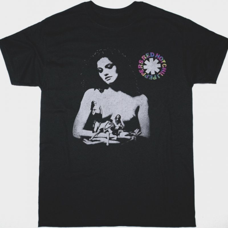 RED HOT CHILI PEPPERS MOTHER'S MILK EUROPEAN TOUR NEW BLACK T-SHIRT