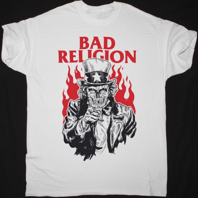 BAD RELIGION SKELETON SAM 2017 WORLD TOUR NEW WHITE T SHIRT