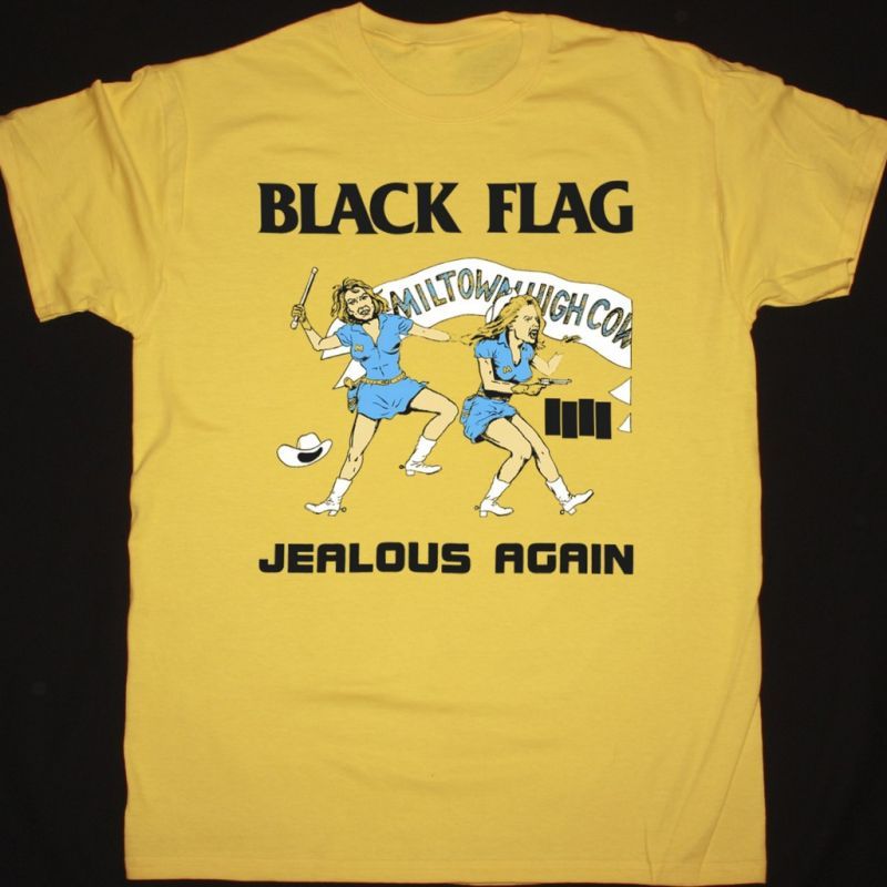 BLACK FLAG JEALOUS AGAIN NEW YELLOW T SHIRT