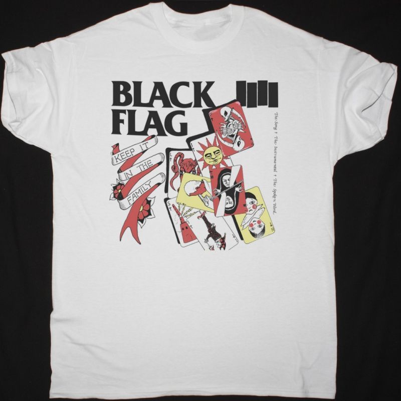 BLACK FLAG KEEP IT IN THE FAMILY NEW WHITE T SHIRT
