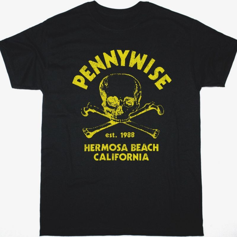 PENNYWISE CROSSBONES NEW BLACK T SHIRT