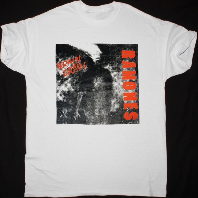 RAMONES BRAIN DRAIN JAPAN TOUR NEW WHITE T-SHIRT