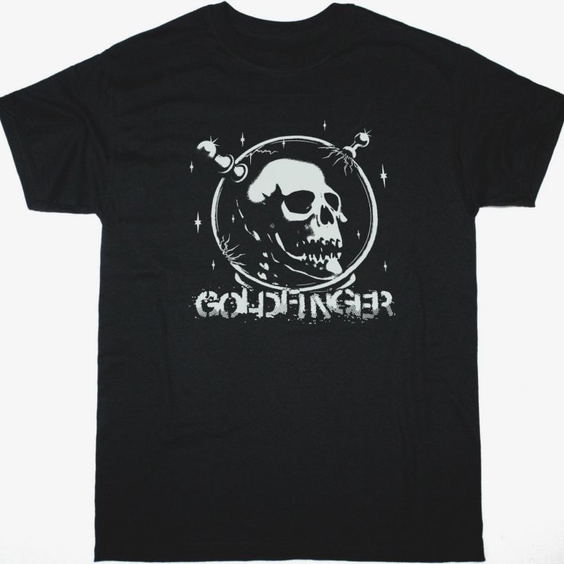 GOLDFINGER SKULL NEW BLACK T-SHIRT
