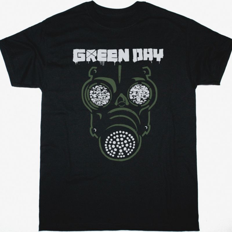 GREEN DAY GAS MASK NEW BLACK T-SHIRT