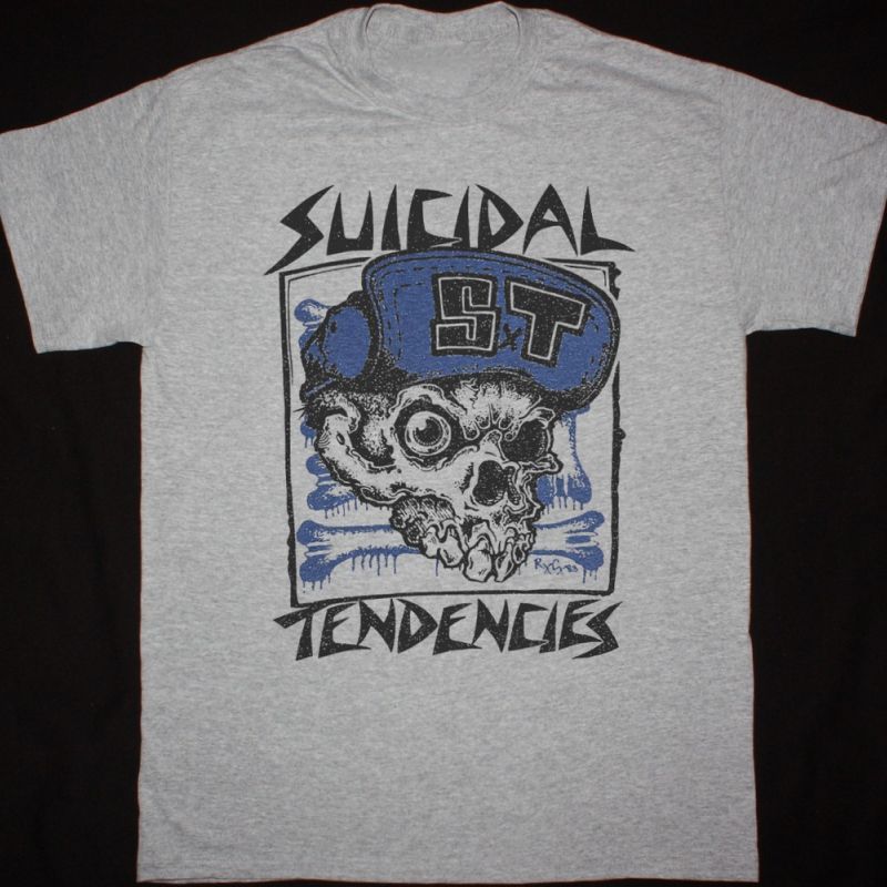 SUICIDAL TENDENCIES SKATE SKULL NEW SPORT GREY T-SHIRT