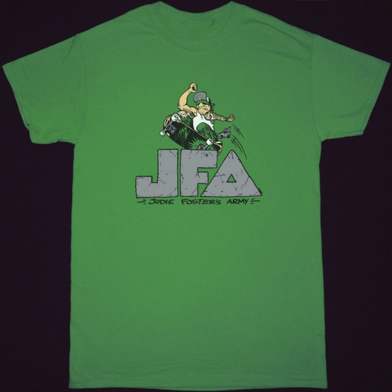 JFA JODIE FOSTER’S ARMY CHRIS SHARY FRONT SIDE GRIND NEW GREEN  T SHIRT