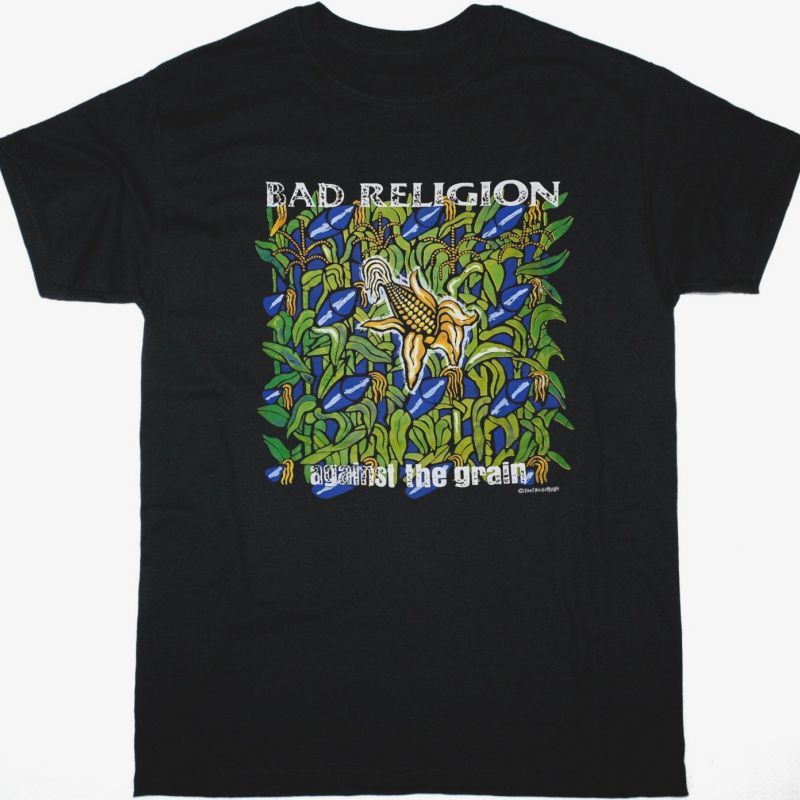 BAD RELIGION AGAINST THE GRAIN WORLD 1991 TOUR NEW BLACK T SHIRT