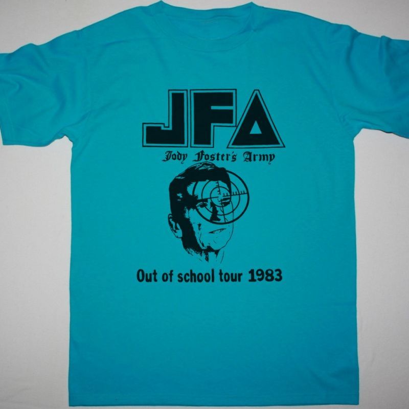 JFA JODIE FOSTER'S ARMY OUT OF SCHOOL TOUR 1983 NEW BLUE  T SHIRT