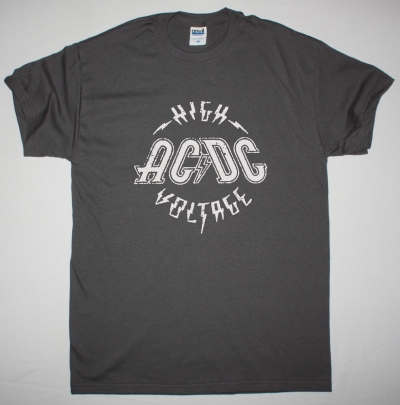 AC DC HIGH VOLTAGE LOGO AC/DC NEW GREY T SHIRT
