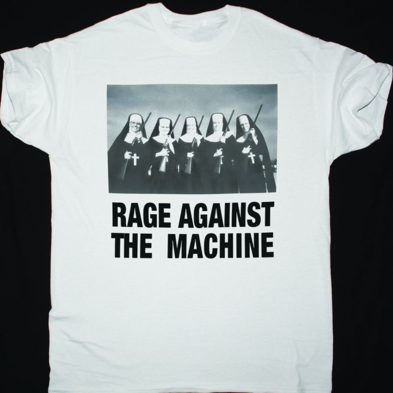 RAGE AGAINST THE MACHINE NUNS AND GUNS NEW WHITE T-SHIRT