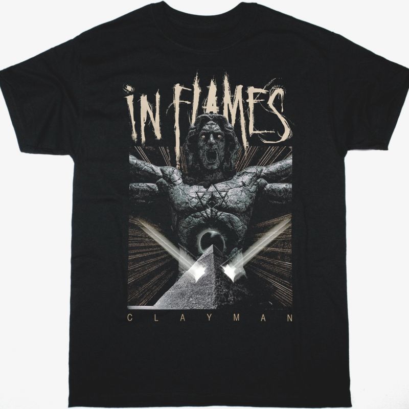 IN FLAMES CLAYMAN NEW BLACK T-SHIRT