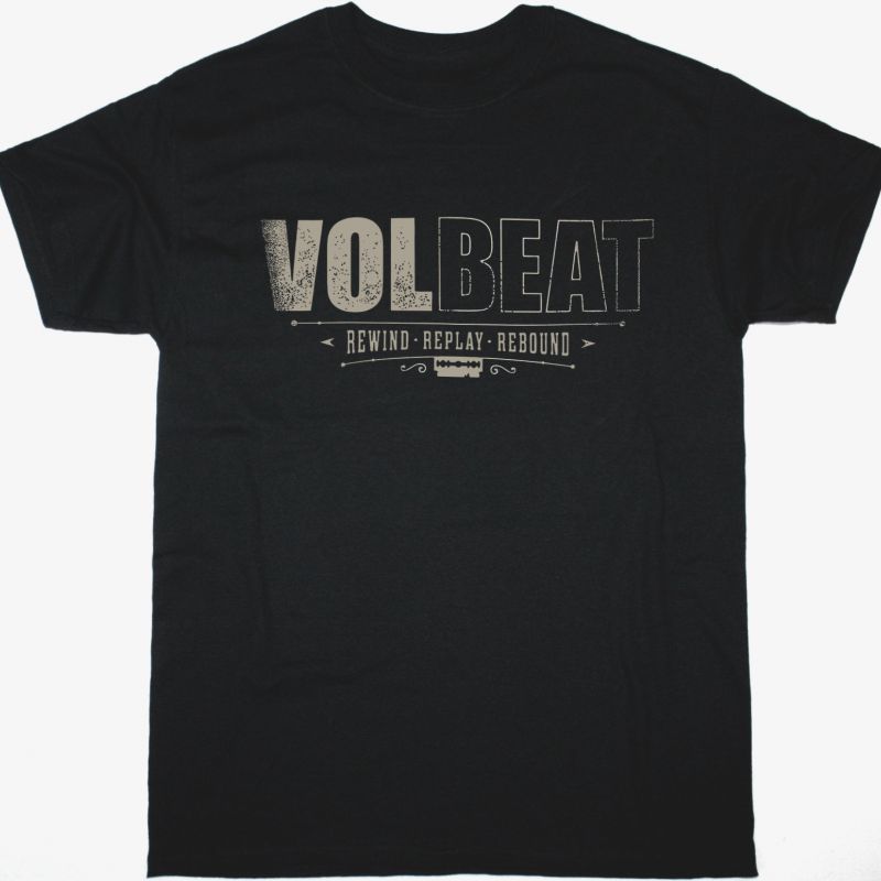 VOLBEAT DISTRESSED LOGO  NEW BLACK T-SHIRT