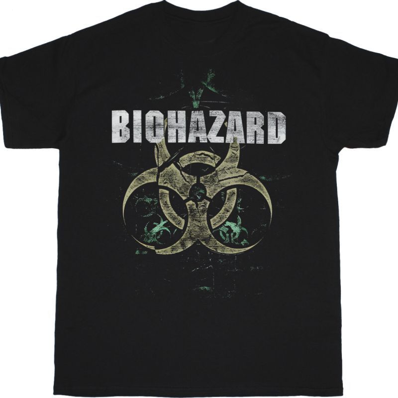 BIOHAZARD LOGO TEE NEW BLACK T-SHIRT