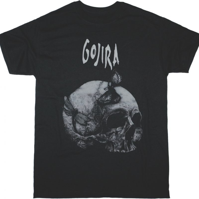 GOJIRA MOTH SKULL NEW BLACK T SHIRT