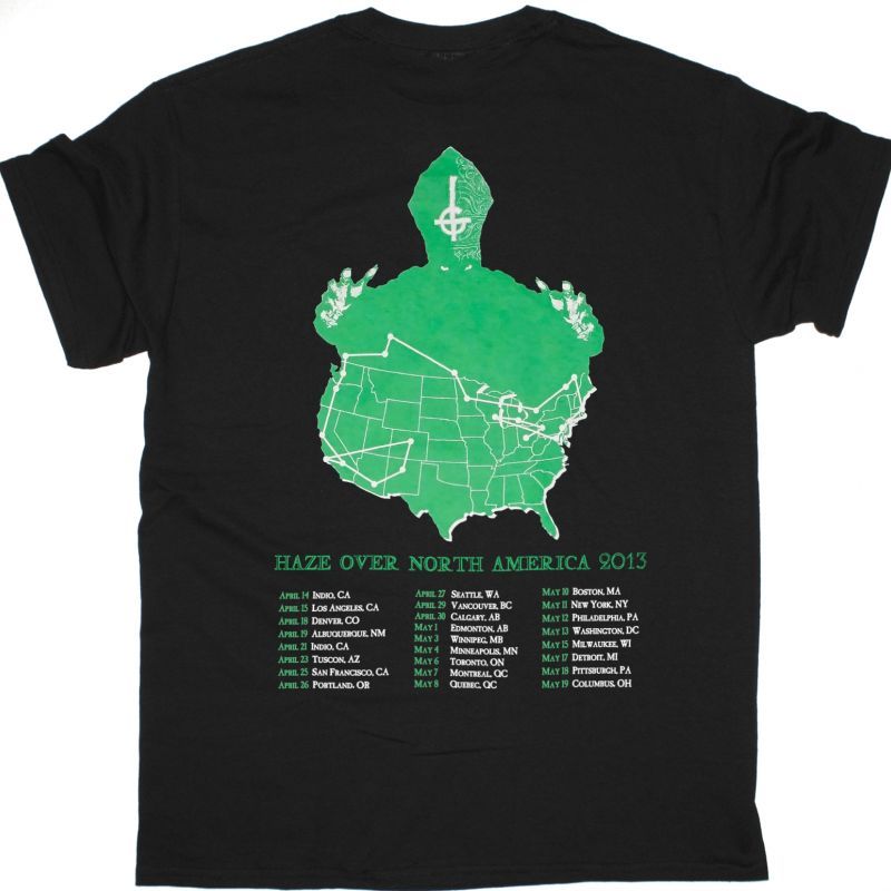 GHOST YEAR ZERO HAZE OVER NORTH AMERICAN 2013 TOUR NEW BLACK T-SHIRT