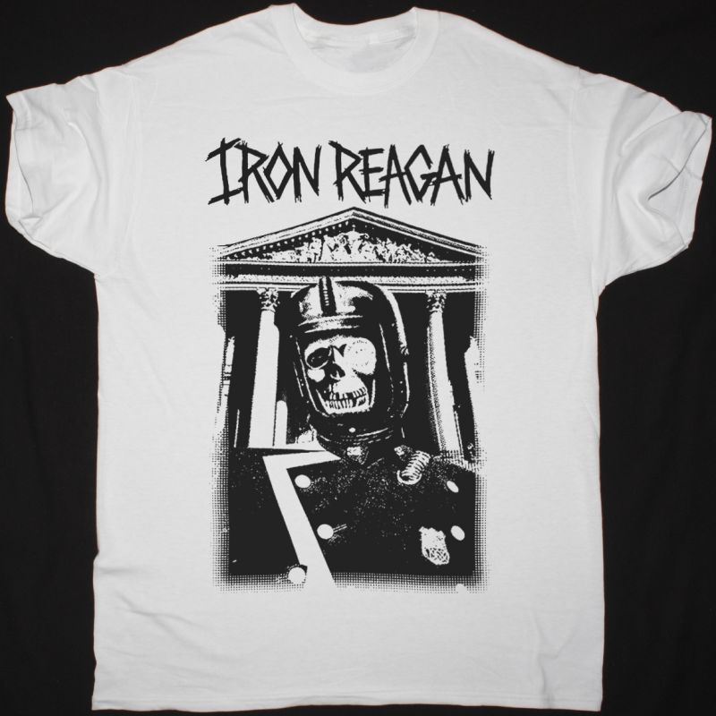 IRON REAGAN REWIND BLACK INK NEW WHITE T-SHIRT